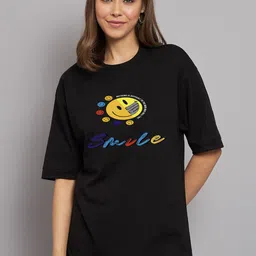 Imsa Moda Graphic Printed Oversized Longline Cotton T-shirt-picture-32