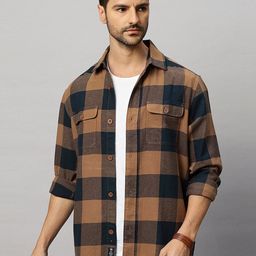 The Roadster Lifestyle Co. Checked Relaxed Twill Cotton Casual Shirt-image-27