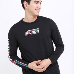HIGHLANDER Men Black Typography Slim Fit T-shirt-image-38