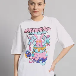 GRIFFEL Graphic Printed Cotton Oversized T-shirt-image-55