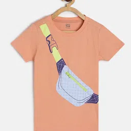 MINI KLUB Boys Printed Round Neck Short Sleeve Pure Cotton T-shirt-image-95