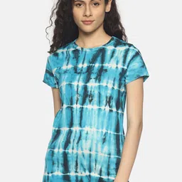 Steenbok Tie & Dye Round Neck Cotton Slim Fit T-shirt-image-37