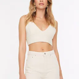 Trendyol Women Tan Solid Denim Shorts-picture-42