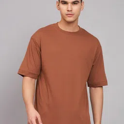 Imsa Moda Typography Printed Drop-Shoulder Sleeves Cotton Oversized T-shirt-image-94