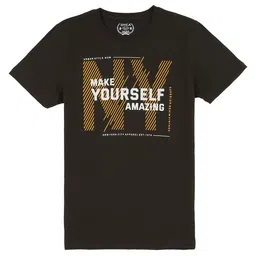 DYCA Boys Olive Green Typography Printed T-shirt-picture-31