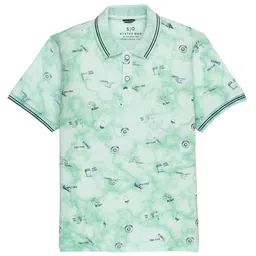Status Quo Boys Printed Polo Collar Cotton T-shirt-image-30