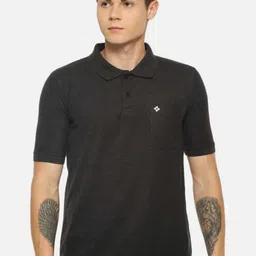 Dollar Men Charcoal Polo Collar T-shirt-image-65