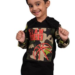 3PIN Boys Black Typography Printed Hooded Cotton T-shirt-image-61