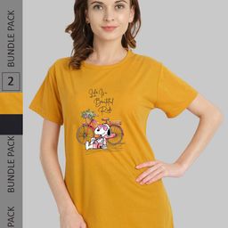 CHOZI Pack Of 2 Graphic Printed Cotton T-shirt-picture-46
