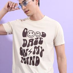 KETCH Typography Printed Round Neck Relaxed Fit T-shirt-image-22