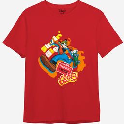 Minicult Kids Red Printed Cotton T-shirt-image-45