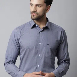 Cantabil Men Navy Blue Printed Formal Shirt-image-12