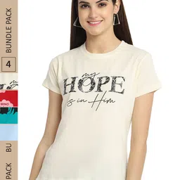 Fabflee Pack of 4 Graphic Printed Cotton T-shirt-picture-0