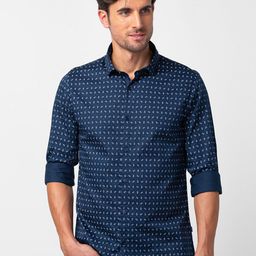 SPYKAR Men Satin Conversational Printed Long Sleeves Casual Shirt-image-18