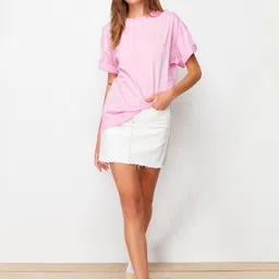 Trendyol Round Neck Drop Shoulder Sleeves Cotton T-shirt-image-54