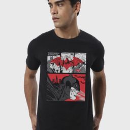 Bewakoof Men's Black Batman Comical Graphic Printed T-shirt-image-8