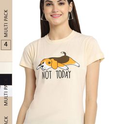 Fabflee Pack Of 4 Graphic Printed Cotton T-shirts-image-87