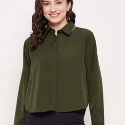 Madame Women Long Sleeves Casual Shirt-image-34