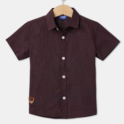 R&B Boys Maroon Printed Cotton Casual Shirt-picture-16