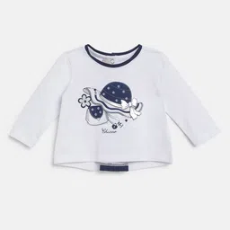 Chicco Girls White & Blue Print Top-image-94