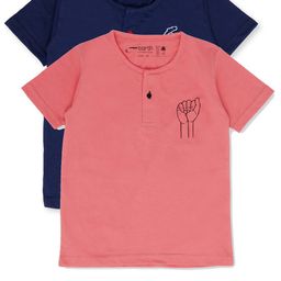 earth conscious Boys Blue & strawberry ice 2 Henley Neck T-shirt-image-42