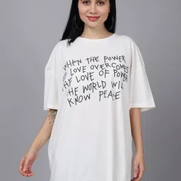 DOOR74 Typography Printed Drop Shoulder Cotton Oversized Fit T-shirt-picture-49
