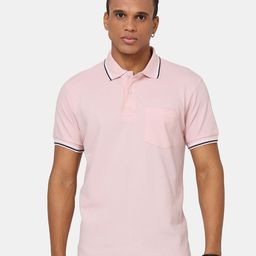Masculino Latino Plus Men Pink Polo Collar Bio Finish T-shirt-image-23