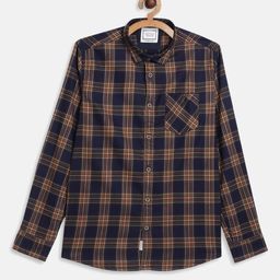 Octave Boys Yellow Tartan Checks Checked Casual Shirt-image-33