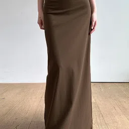 StyleCast Brown Pencil Maxi Skirt-17