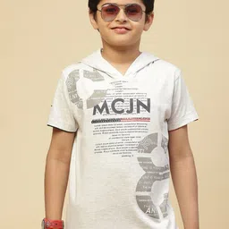 Monte Carlo Boys Hooded Typography Printed Cotton T-shirt-image-48