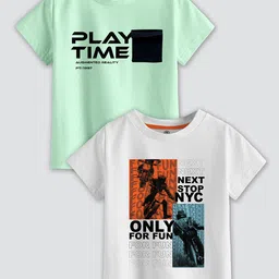 CODEZ Boys Pack Of 2 Printed Cotton T-shirts-24