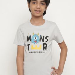 Octave Boys Typography Printed Cotton T-shirt-image-82