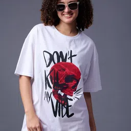 GO DEVIL Graphic Printed Round Neck Drop-Shoulder Sleeves Cotton T-Shirt-18