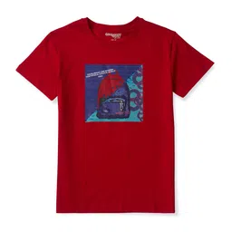 Gini and Jony Boys Graphic Printed Cotton T-shirt-60