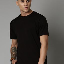 Breakbounce Black Round Neck Cotton T-shirt-image-41