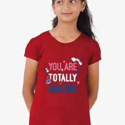 indian flower Girls Pack Of 2 Typography Printed Puff Sleeves T-shirt-image-98
