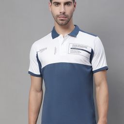 Rodamo Colourblocked Polo Collar Cotton Slim Fit T-shirt-image-12