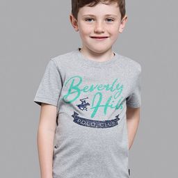 Beverly Hills Polo Club Boys Grey Typography Printed Applique T-shirt-image-55