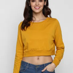 SHARKTRIBE Women Mustard Yellow T-shirt-picture-27
