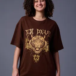 GO DEVIL Graphic Printed Drop-Shoulder Sleeves Cotton T-shirt-image-76