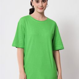 Funday Fashion Drop-Shoulder Sleeves Longline Loose Cotton T-shirt-40