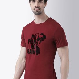 Friskers Men Maroon Printed Applique T-shirt-image-103
