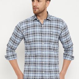 Duke Spread Collar Slim Fit Checked Casual Cotton Shirt-image-14