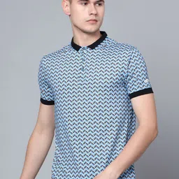 Shiv Naresh Geometric Printed Polo Collar 3D Fit T-shirt-image-63