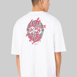 Roadster White Typography Printed Pure Cotton Oversized T-Shirt-image-20