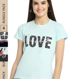 Fabflee Pack Of 4 Printed Cotton T-Shirts-picture-23