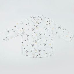 Nuberry Boys White Cotton Printed Casual Shirt-picture-32