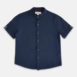 Pantaloons Junior Boys Navy Blue Casual Shirt-picture-1