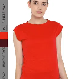 appulse Pack Of 2 Cap Sleeves Cotton Running Sports T-shirt-image-88