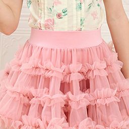 LULU & SKY Mini Girls Pink Tiered Tulle Skirt-image-9